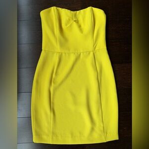 RACHEL by Rachel Roy Yellow Strapless Mini Dress Size 2